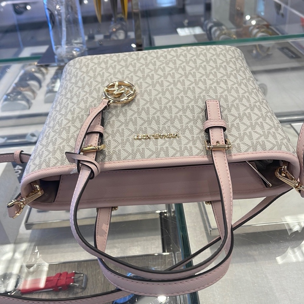 MICHAEL KORS 
Jet Set Travel Extra-Small Logo Top-Zip Tote Bag
Powder Blush
NWT - Picture 3 of 16